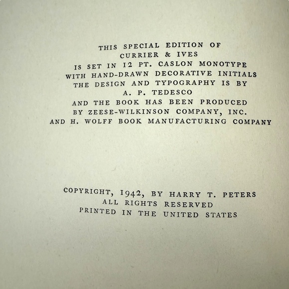 Currier & Ives hardcover book of prints, 1942, by Harry T. Peters, lovely images - Picture 9 of 16